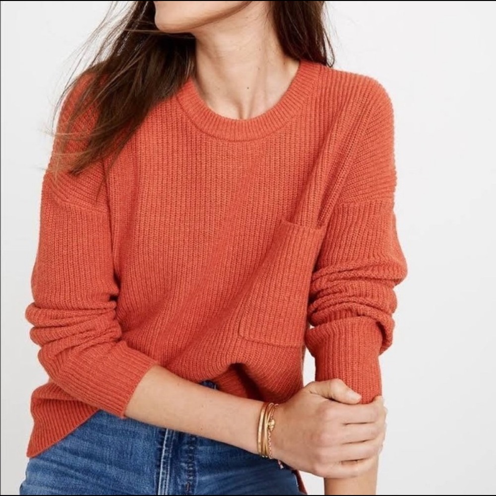 Madewell Terracotta Pocket Knit Sweater - M